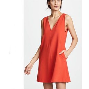 Theory Admiral Crepe Dress Red Orange Size Small